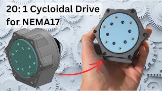 Cycloidal Drive for NEMA17 Stepper Motor  3D printed  Simulation  Easy method [upl. by Savell]