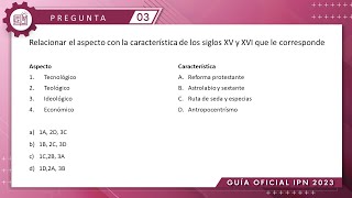 Guía IPN 2023  Historia Pregunta No 3  Conocimientos Generales [upl. by Sven]