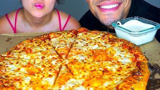 ASMR LITTLE CAESARS CHEESE PIZZA WITH RANCH SAUCE BIG BITES EATING SHOW MOUTH SOUNDS JERRY MUKBANG [upl. by Ettennej]