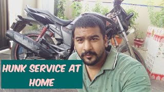 Hero hunk servicing  bike full servicing at home  hero hunk  bike servicing at home [upl. by Melodie]