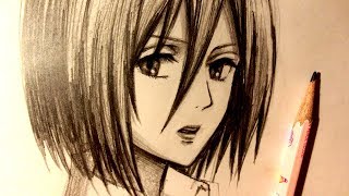 ASMR  Pencil Drawing 85  Mikasa Request [upl. by Frerichs]