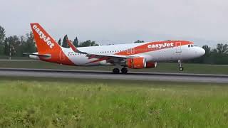 Basel Mulhouse euro airport Easyjet switzerland A320 landing coming from Ajaccio Corsica [upl. by Ahsimal]