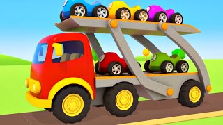 Helper cars full episodes cartoons for kids Street vehicles amp car transporter Racing cars for kids [upl. by Ylrebmit305]