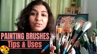 Painting brushes  Tips  Techniques amp Uses in HINDI [upl. by Kere]