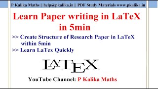 Learn Paper writing in LaTeX  Create Structure of Research Paper in LaTeX within 5min In Hindi [upl. by Emaj]