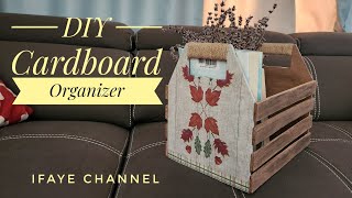 DIY Cardboard Organizer  Storage Box Idea [upl. by Aerdnaeel]