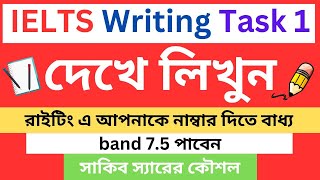 IELTS Writing Task 1  Writing Tips and Tricks  Shakib Sir [upl. by Adnilemre]