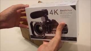 Ansteker 4k UltraHD Wifi Camcorder  Unboxing [upl. by Brenna]