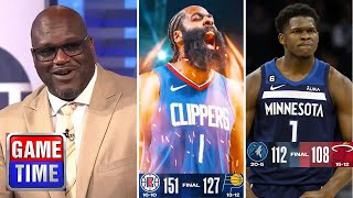 NBA Gametime reacts to Timberwolves beat Heat 112108  Clippers beat Pacers 151127 Harden 35 Pts [upl. by Ainesey680]