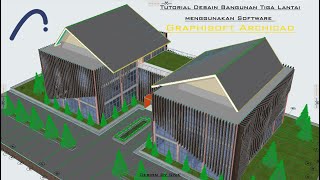 Tutorial Desain Bangunan Tiga Lantai Menggunakan Archicad  Part 2 [upl. by Aenat]