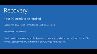 How to Fix Error Code 0xc0000225 Windows 10  Fixed Easily [upl. by Nawat346]