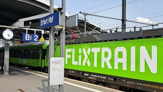 FLX FLIXTRAIN Berlin🔁Stuttgart in Erfurt Hbf Vectron in weiß amp grün [upl. by Gathard]