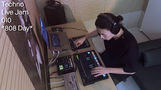 808 DayTechno Live Jam 010 with TR8S  Digitone  TB03 [upl. by Gnel]