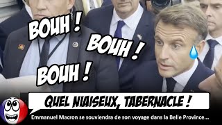 quotHonte à vous quot Emmanuel Macron se fait POURRIR lors de son voyage au Canada [upl. by Aerdnna604]