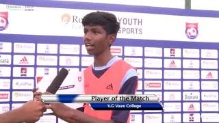 RFYS Mumbai Sr Boys  VG Vaze College Player Interview [upl. by Ysnil]