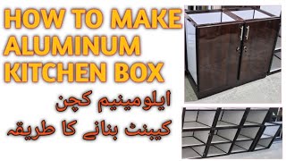 How to Make Aluminum kitchen box CabinetKitchen Dubai Section All types of glass work videos [upl. by Nnave548]