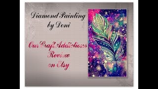 Diamond Painting First Impressions  OurCraftAddictions on Etsy  TRIBAL FEATHER [upl. by Dun]