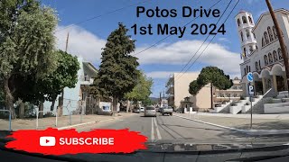 Potos City Drive  Thassos  Greece 1st of May 2024  Driving Around Potos  South Of Thassos Island [upl. by Thirza217]