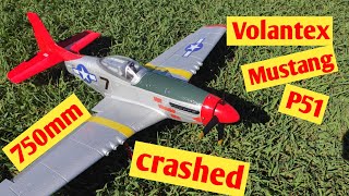 RC plane Crash RTF Volantex 7681 Mustang P51D 750mm [upl. by Ris]