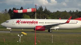 Corendon Airlines Europe B737800 Landing Groningen Airport Eelde [upl. by Ciapas]