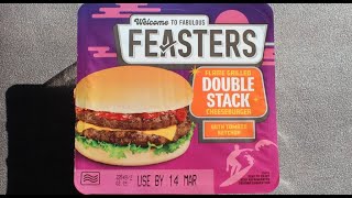 Feasters DOUBLE STACK CHEESEBURGER  £2  Asda  Food Review [upl. by Yort]