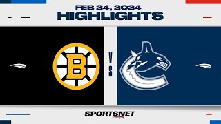 NHL Highlights  Bruins vs Canucks  February 24 2024 [upl. by Poucher253]