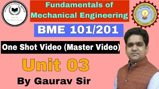 Fundamentals of Mechanical Engineering  Unit 3  Mechanical by gaurav sir  One Shot Master Video [upl. by Anifares386]