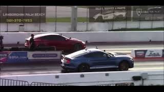 Drag Race Tesla Model S Plaid vs McLaren 765LT Corvette ZR1 Lamborghini Huracan Mustang GT500 [upl. by Jaquith452]