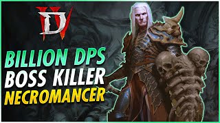 Boss Killer Minion Necromancer Build 1 BILLION DPS Endgame Guide  Diablo 4 Season 4 [upl. by Aretina115]