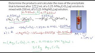 Limiting Reactant in Precipitation Reactions Practice Problem [upl. by Nylissej]