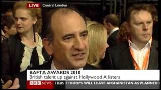 Armando Iannucci  BAFTA 2010 red carpet interview BBC News 210210 [upl. by Atilemrac]