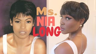 Nia Long Inspired Hairstyle  Short Relaxed Pixie Cut [upl. by Ainerol]