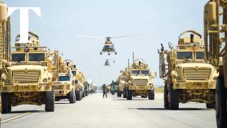 Taliban parade US military equipment on anniversary of evacuation [upl. by Lehsar]