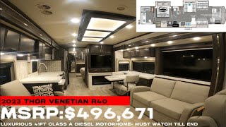 41ft Luxury Diesel motorhome for FullTime Rvers Tons of Storage 2023 Thor Venetian R40 [upl. by Anilec]