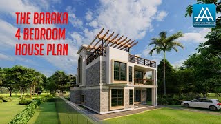 The Baraka Contemporary 4 Bedroom House Plan [upl. by Margeaux864]