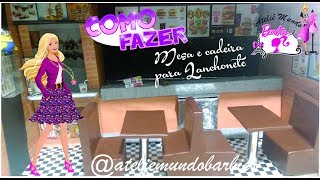 Como Fazer Mesa com Cadeira para Lanchonete Mc Donalds da Barbie  57 [upl. by Enner]