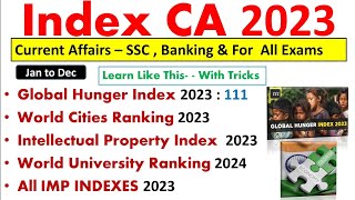 INDEX CURRENT AFFAIRS 2023  Tricks🌝 [upl. by Row406]