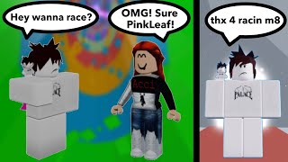 I Raced Random People As PINKLEAF In Tower of Hell on MOBILE [upl. by Dis]