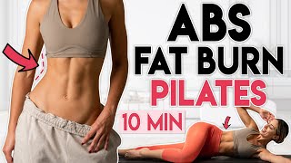 ABS FAT BURN PILATES WORKOUT 🔥 Tone amp Sculpt a Flat Stomach  10 min [upl. by Leeth]