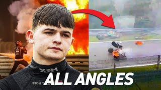 HORROR CRASH Dilano Van T Hoff fatal crash ALL ANGLES at SPA FRANCORCHAMPS  Formula Regional [upl. by Ravert]