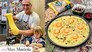 RAVIOLI FATTI IN CASA RIPIENI DI PESCE con CREMA DI CECI  Ricetta di Chef Max Mariola [upl. by Akemat]