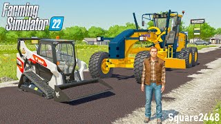 Building An Asphalt Road Construction  Farming Simulator 22 [upl. by Anelle]