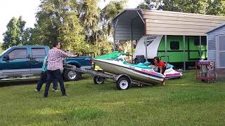 Setting up and loading the jet ski trailer [upl. by Ahsiam]