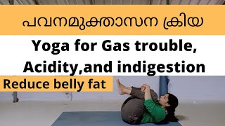 പവനമുക്താസന ക്രിയ  How to do pavanamuktasana kriya  Yoga for acidity Gas trouble and indigestion [upl. by Landmeier236]