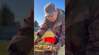 Fresh potatoes on the fire🥔  Свежий картофель на костре🥔 pandasakha food [upl. by Ymerrej]