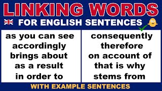 SENTENCE LINKING WORDS  22 Cause and Effect Words and Examples in English  English Grammar Lesson [upl. by Leon222]