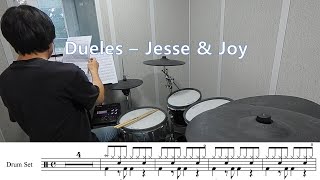 Dueles  Jesse amp Joy con partitura de batería drum [upl. by Meyers540]