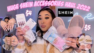 HUGE SHEIN ACCESSORIES HAUL 2022  40 items shoes nails sunglasses jewelry decor amp more [upl. by Ellita]