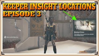 Assassins Creed Odyssey Fate of Atlantis  All Keepers Insights Locations in Episode 3 [upl. by Elmore]