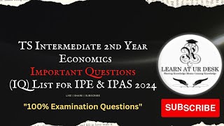 TS Intermediate 2nd Year Economics IQ List for IPE 2024 learnaturdesk [upl. by Diley]